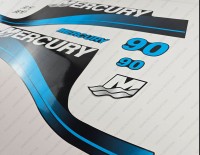 Mercury 90HP EFI Saltwater Outboard Decal Kit BLUE